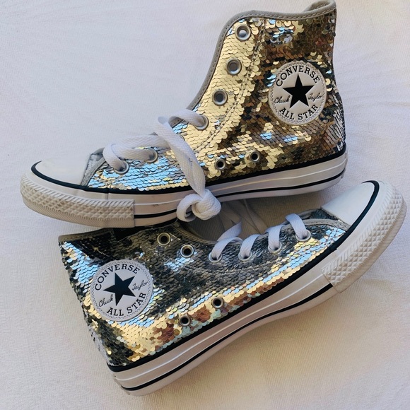 Converse All Star Chuck Taylor Sequin High-Tops - Picture 3 of 5